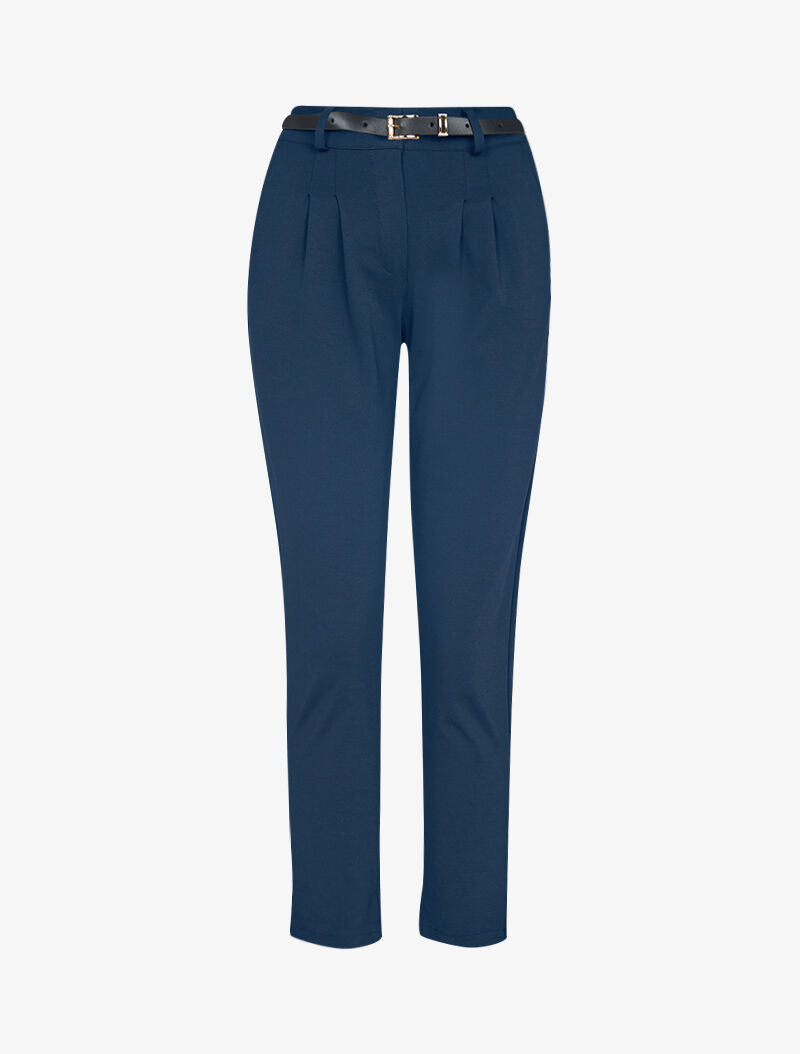 Pantalon coupe carotte stretch - marine - 3