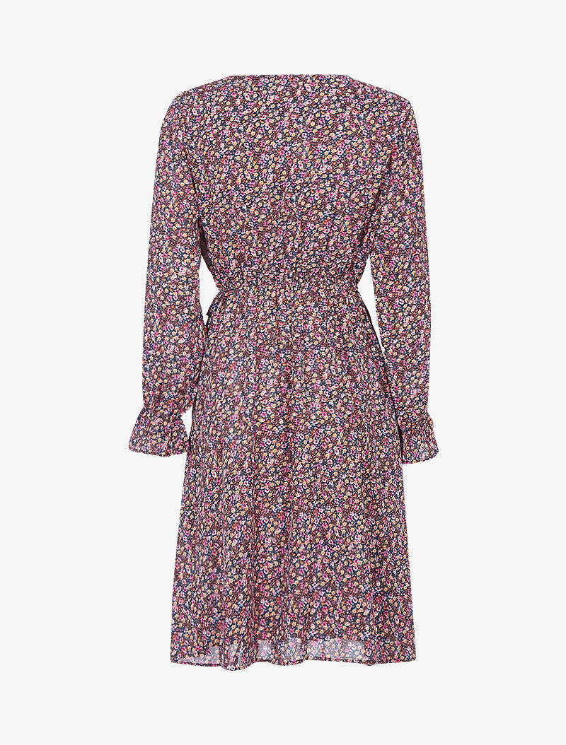 Robe à volants et imprimé petites fleurs champêtre - rose - 2