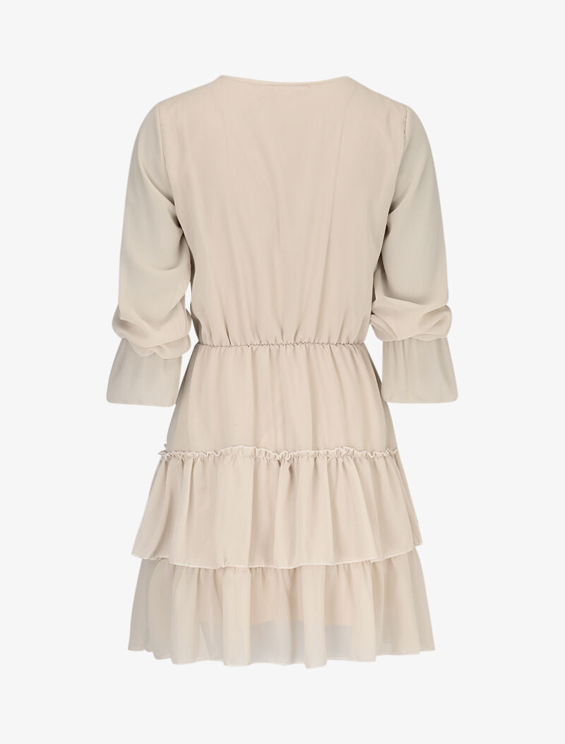 Robe patineuse volantée - beige - 2