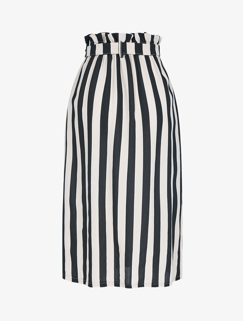 Jupe midi à rayures - noir - 2