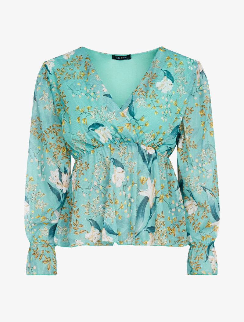 Top irisé à imprimés - turquoise - 1