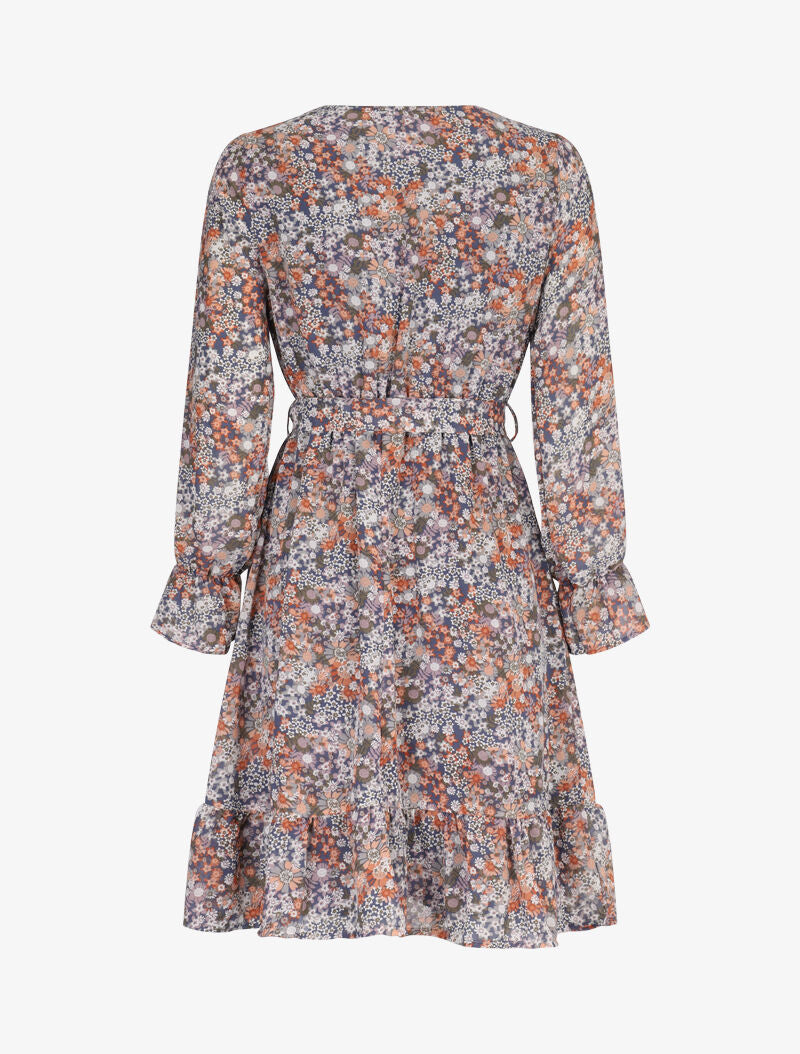 Robe bohème patineuse imprimé floral - bleu - 3