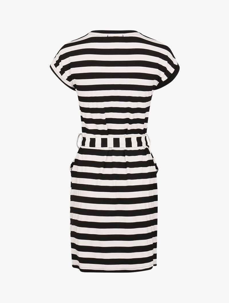 Robe t-shirt marinière - noir - 2