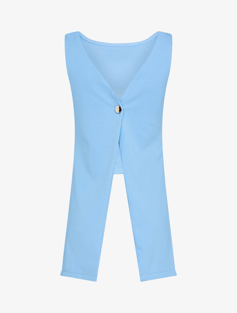 Top à dos style gilet - bleu ciel - 2