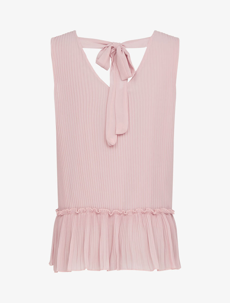 Top gaufré à dos échancré - rose - 2