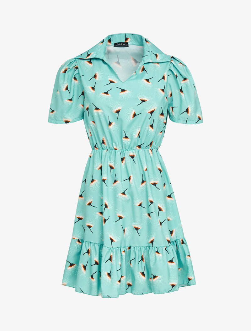 Robe patineuse à imprimés - vert menthe - 3