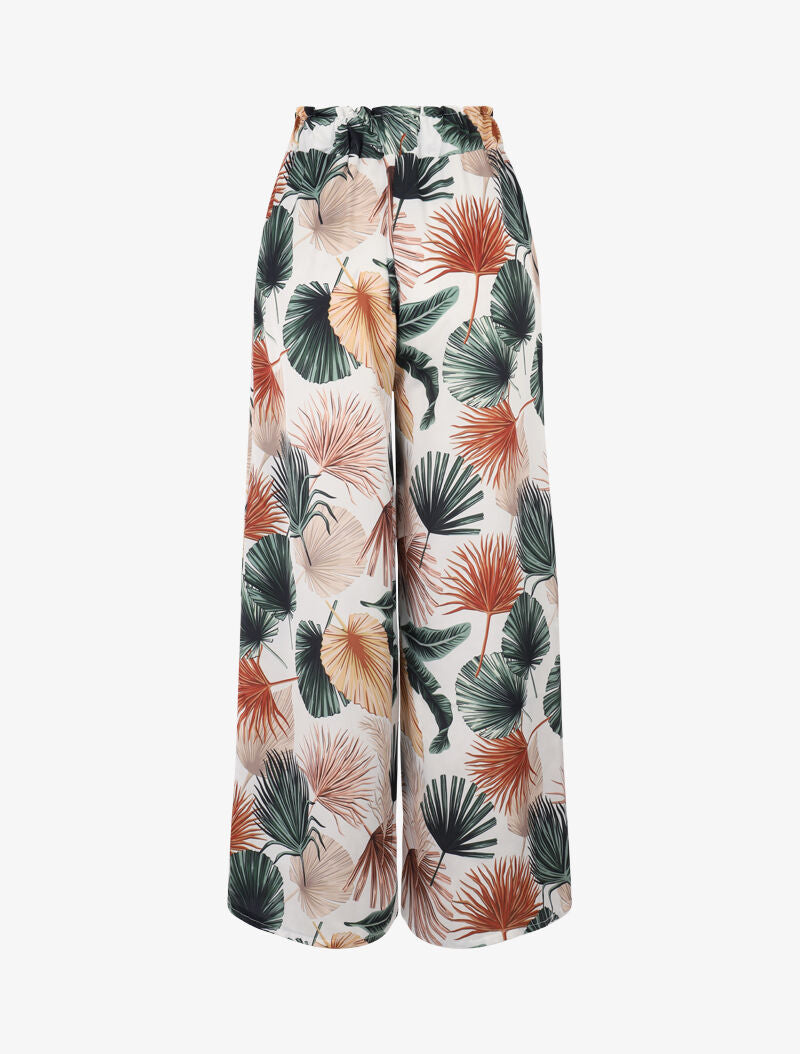 Pantaloni 7/8 con stampe - écru