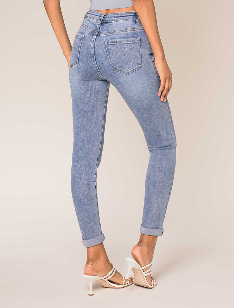 Jean slim délavé - denim clair - 2