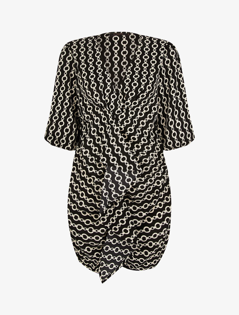 Robe tunique imprimée - noir - 1