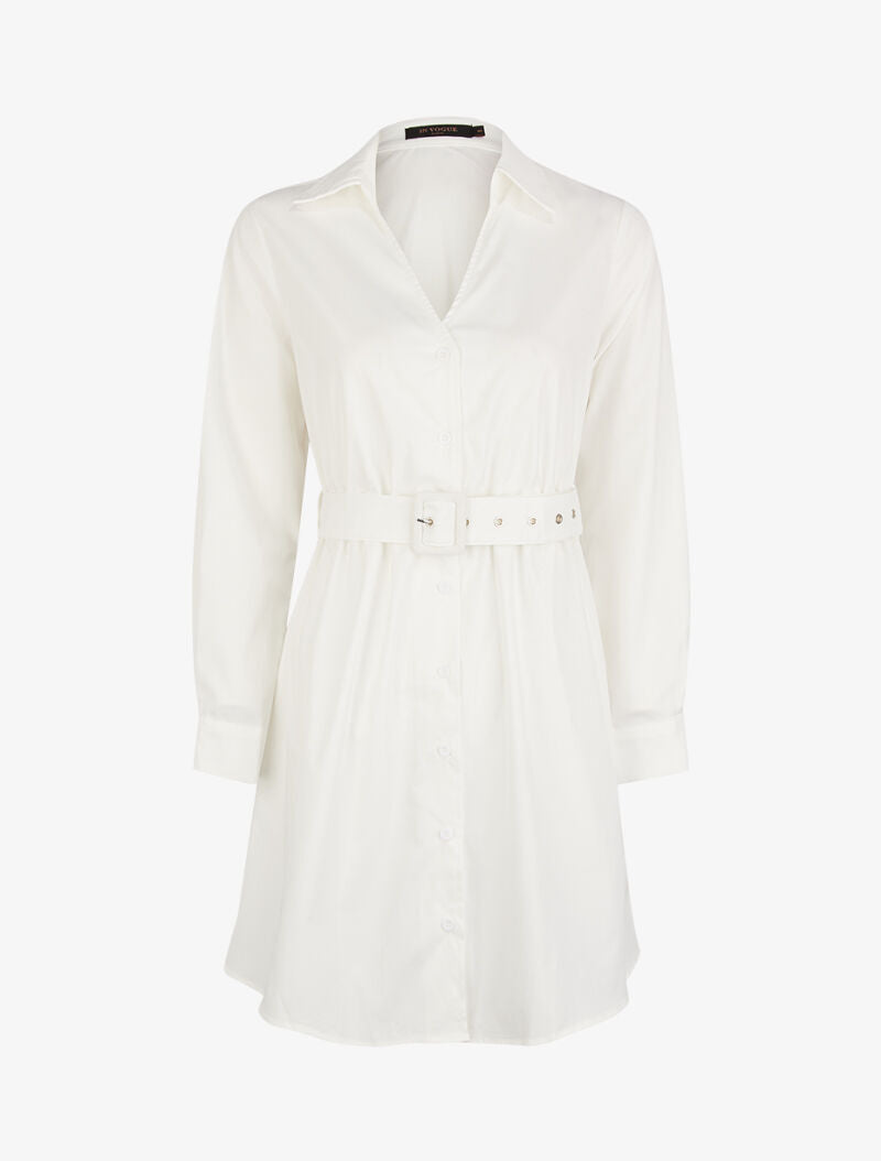 Robe chemise casual - blanc - 3