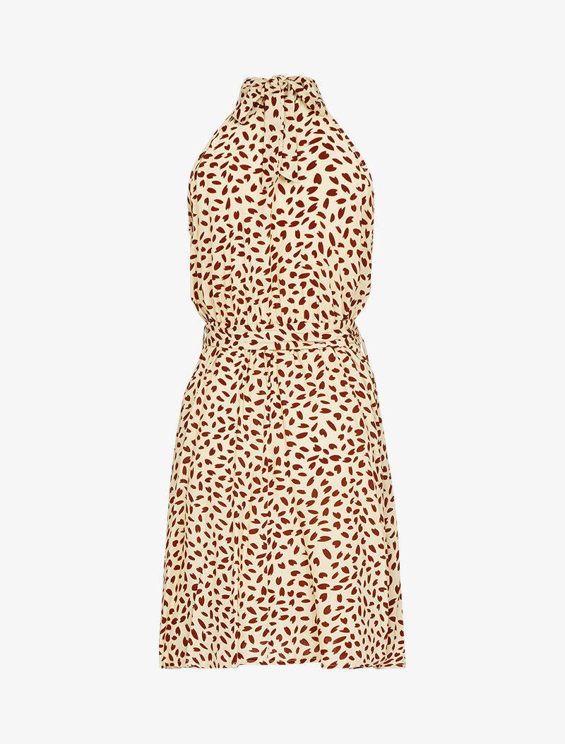 Robe cintrée à col américain - beige - 3