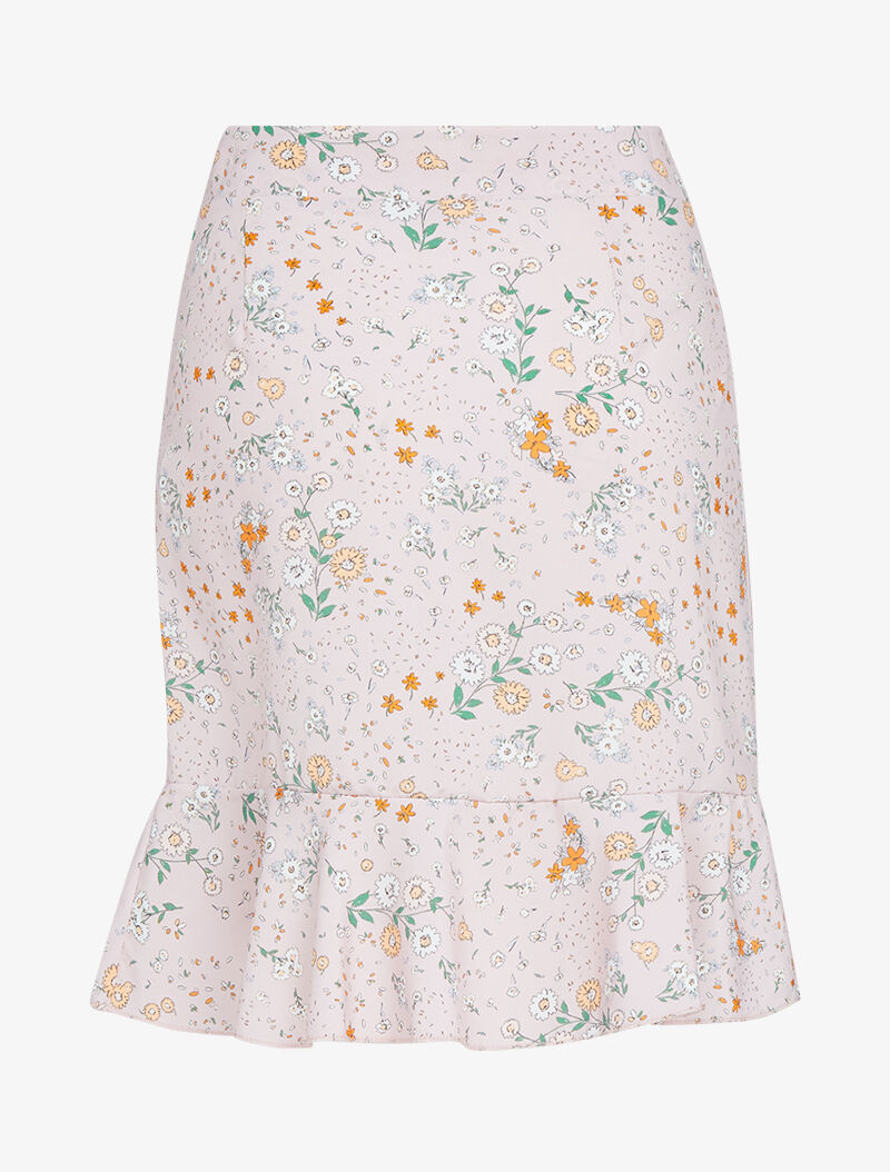 Jupe fleurie style portefeuille - rose - 3
