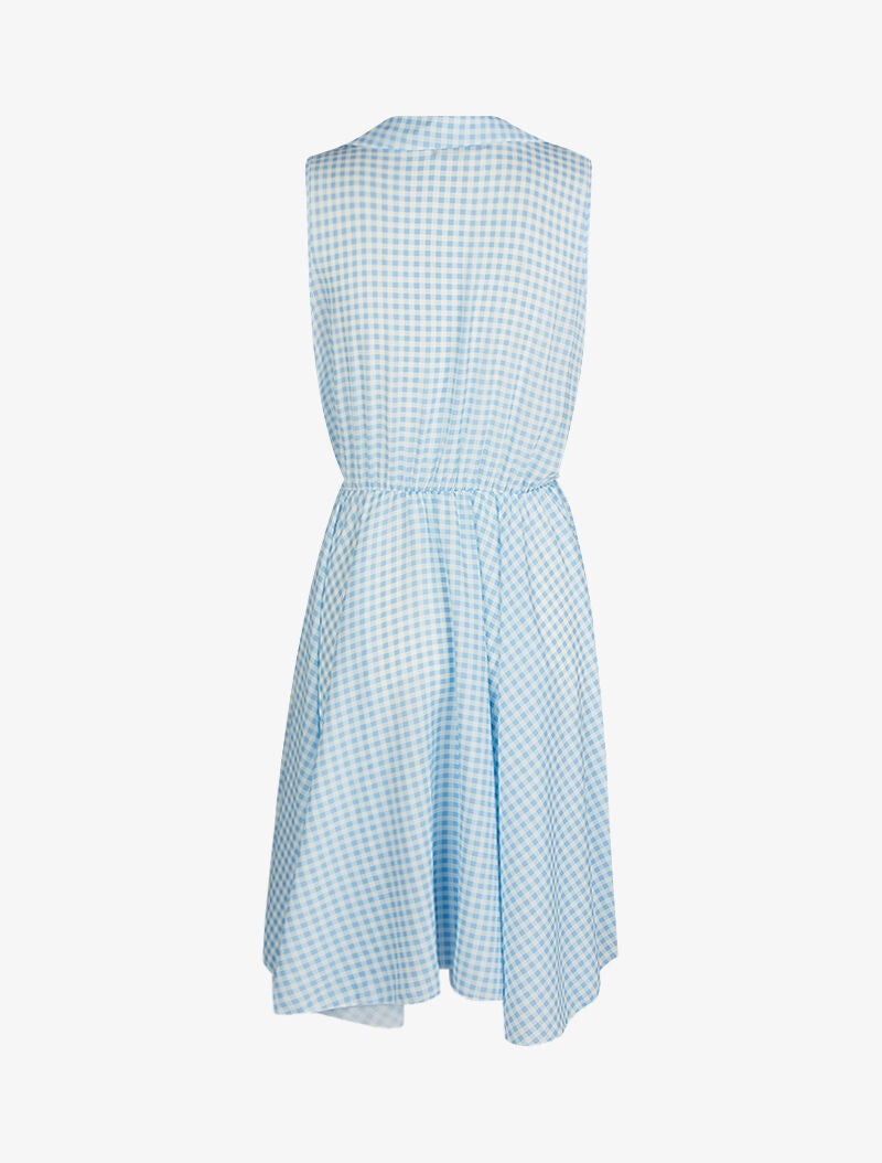 Robe légère et patineuse à petits carreaux - bleu - 2