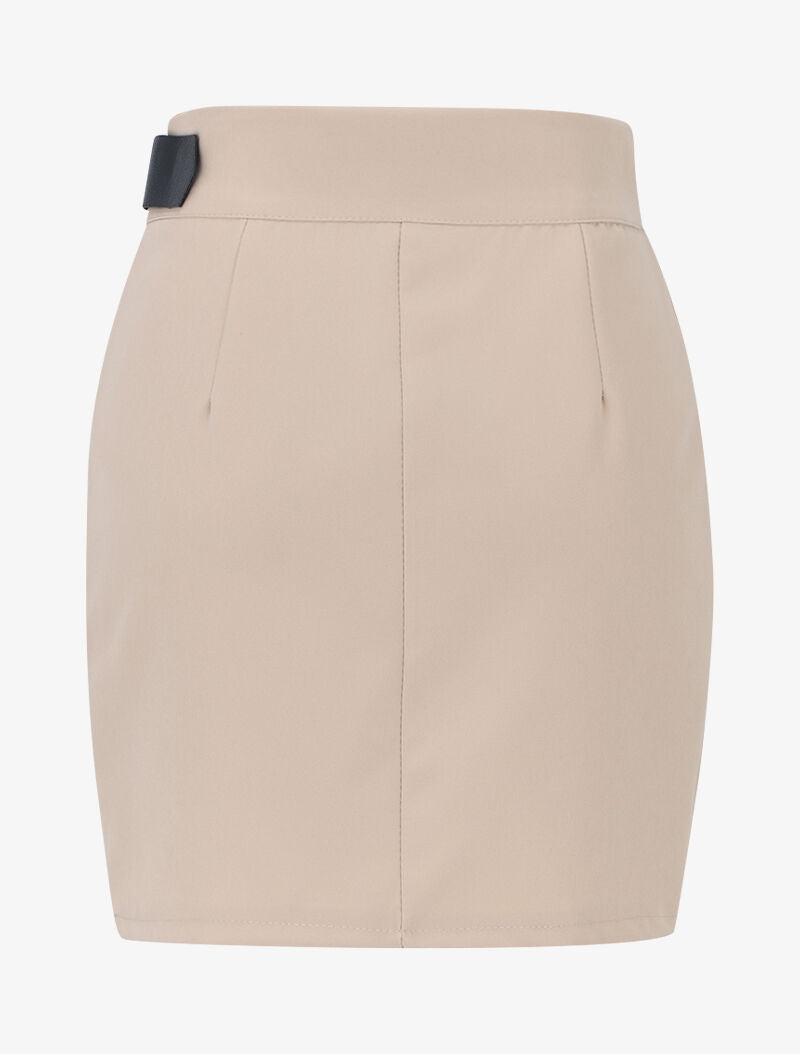 Jupe à détail effet ceinture simili - beige - 2