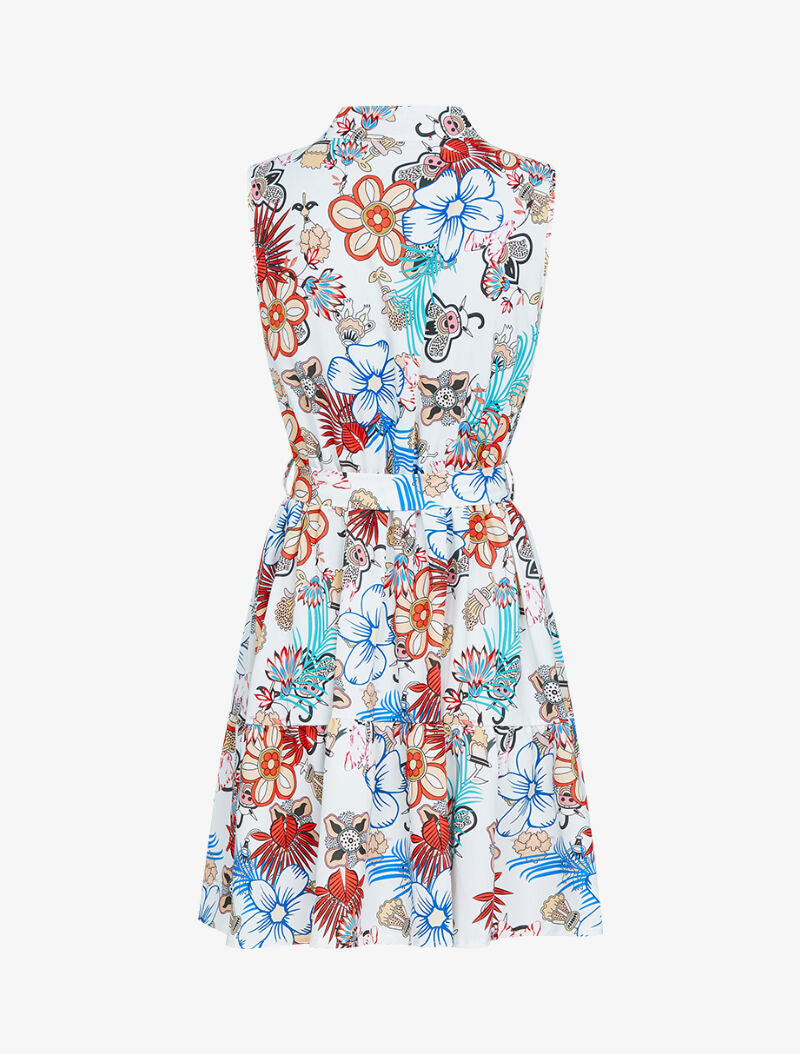 Robe patineuse à imprimé floral graphique - blanc - 2
