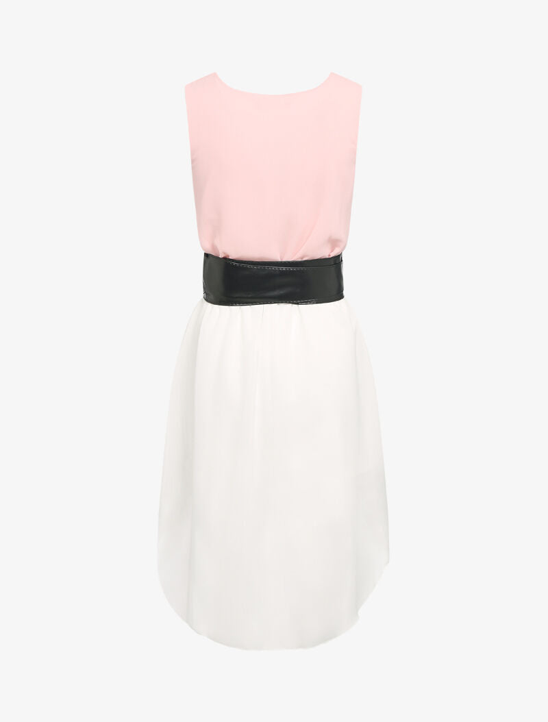 Tunique color block asymétrique - rose - 3