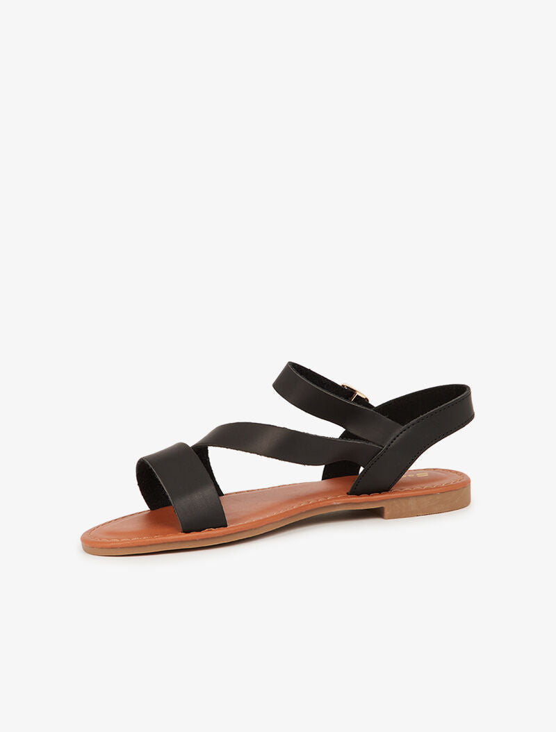 Nu-pieds minimalistes à ganse en biais - noir - 4
