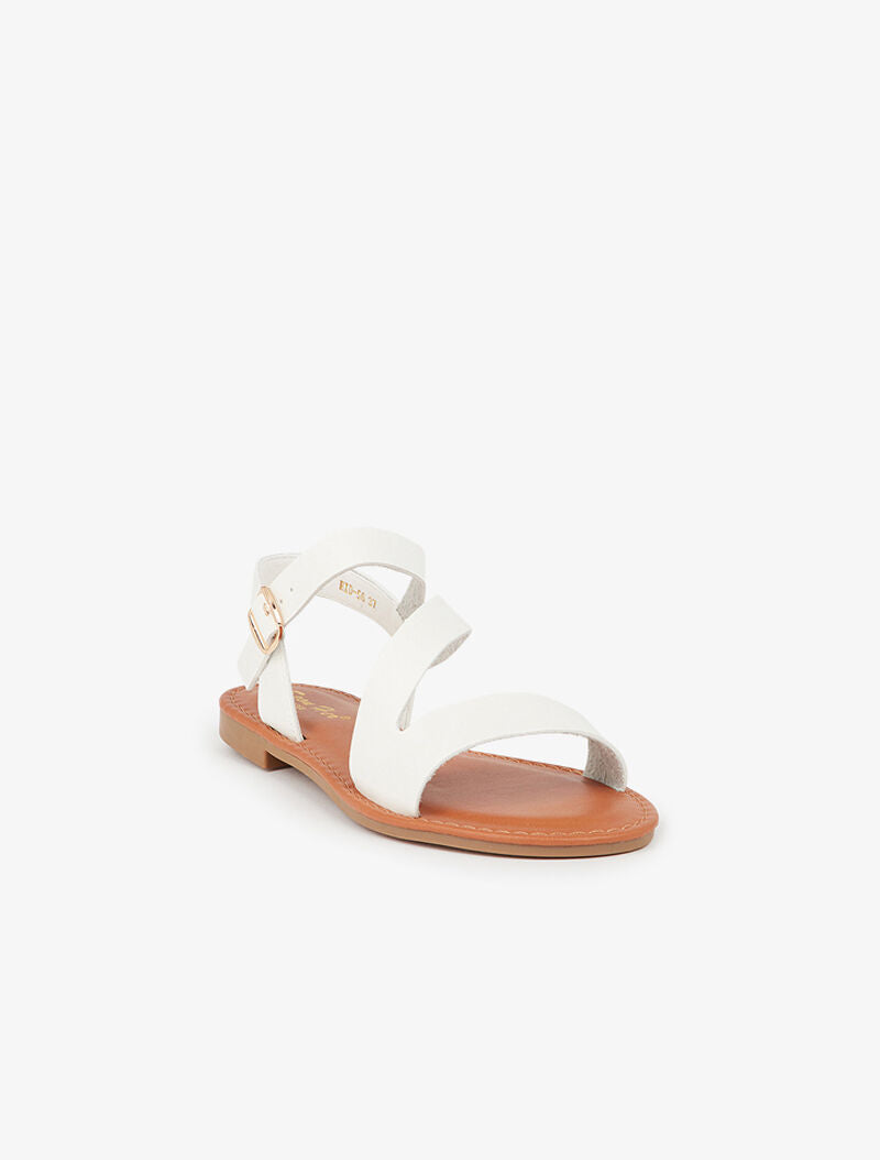 Nu-pieds minimalistes à ganse en biais - blanc - 3
