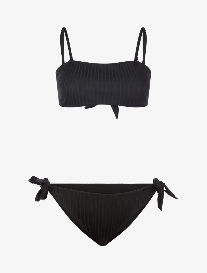 Bikini brassière côtelé - noir - 3