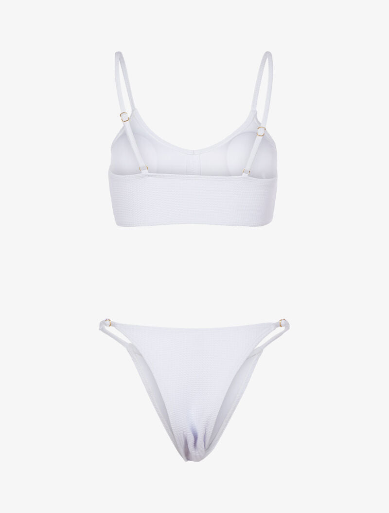 Bikini texturé et tanga - blanc - 2