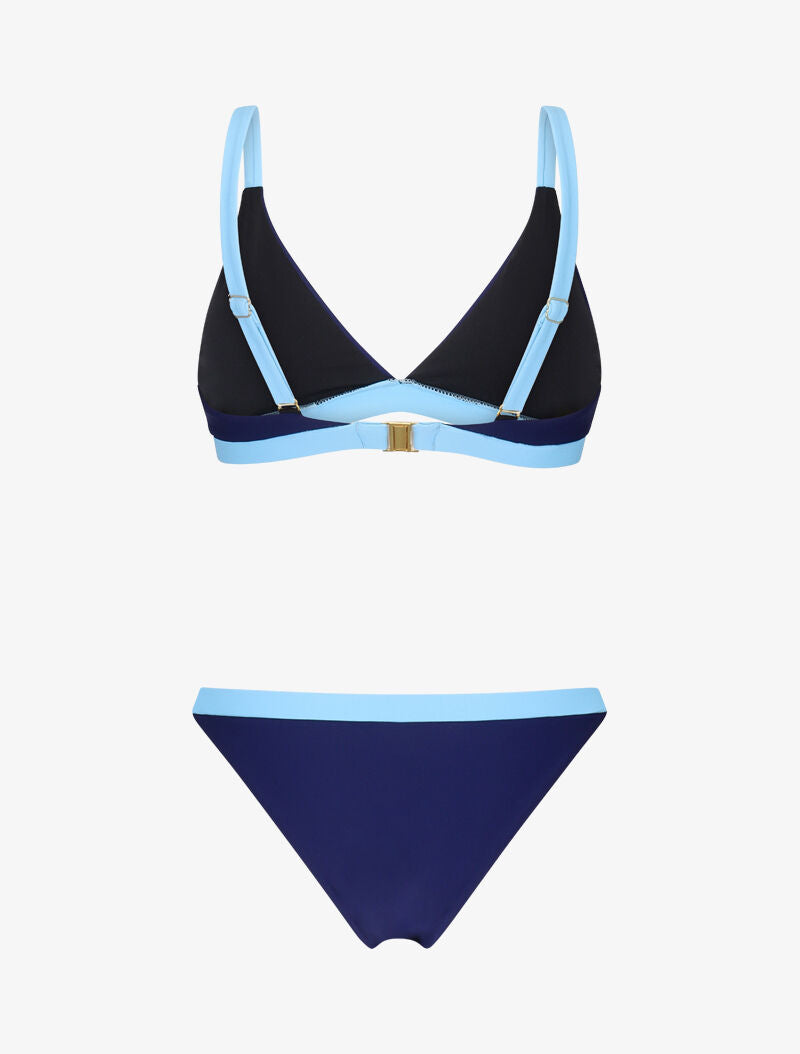 Bikini triangle bicolore - marine - 2