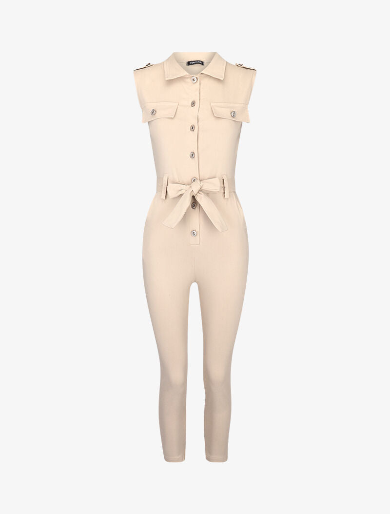 Tuta 7/8 stile sahariana - beige