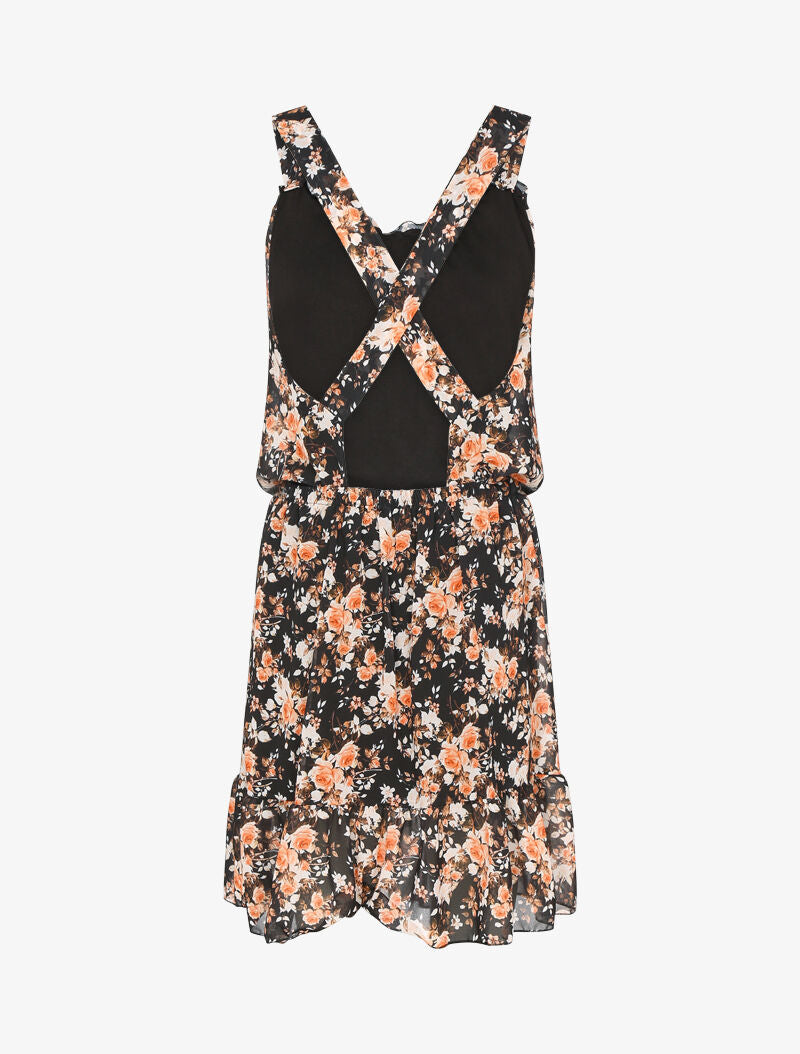 Robe dos nu à bretelles croisées - noir - 2