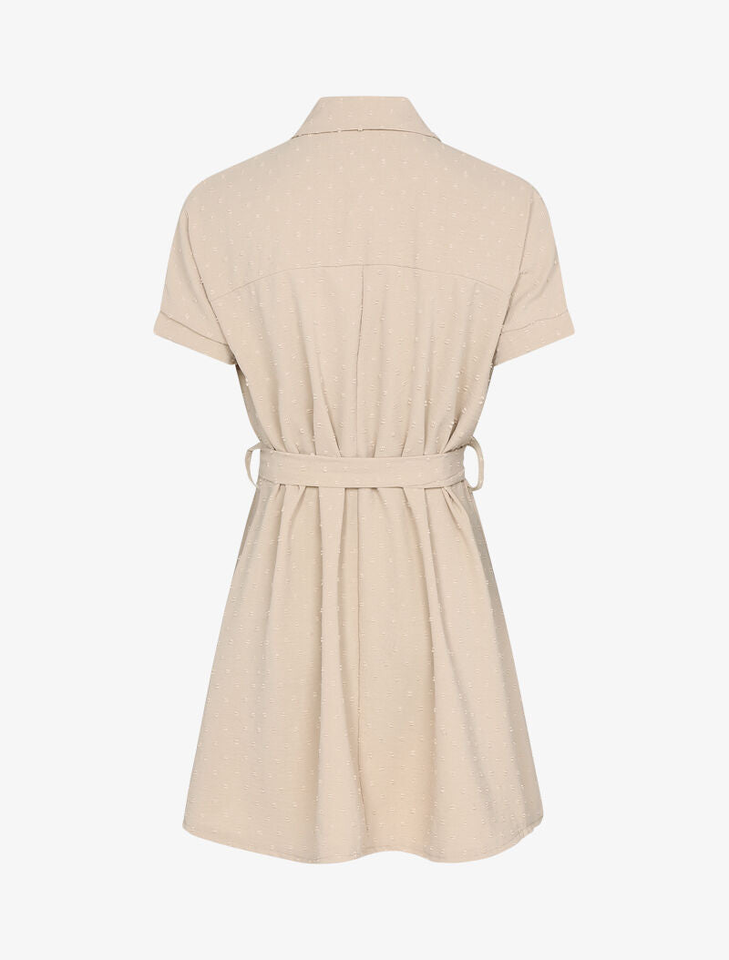Robe à imprimé moucheté texturé - camel - 2