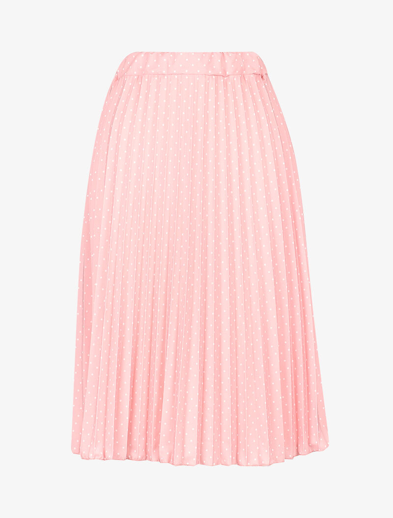 Jupe midi gaufrée à pois - rose - 1