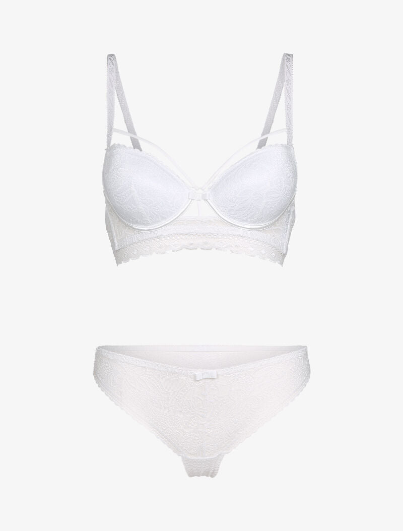 Ensemble en dentelle à détail lace - blanc - 1