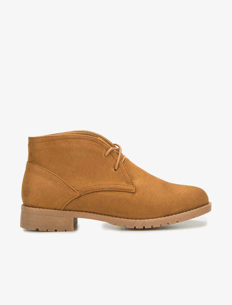 Boots suédine lacets - camel - 1