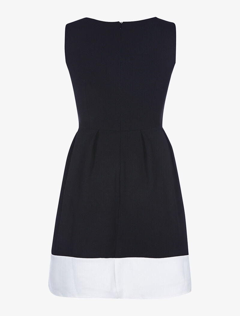 Robe évasée décolleté transparent - noir - 2