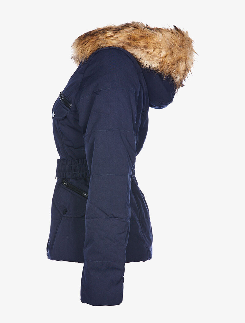 Doudoune fourrure amovible - marine/beige - 3