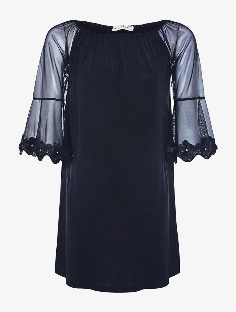 Robe légère manches à - noir - 1