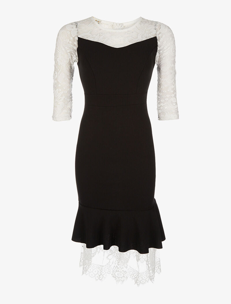 Robe dentelle trompe l&