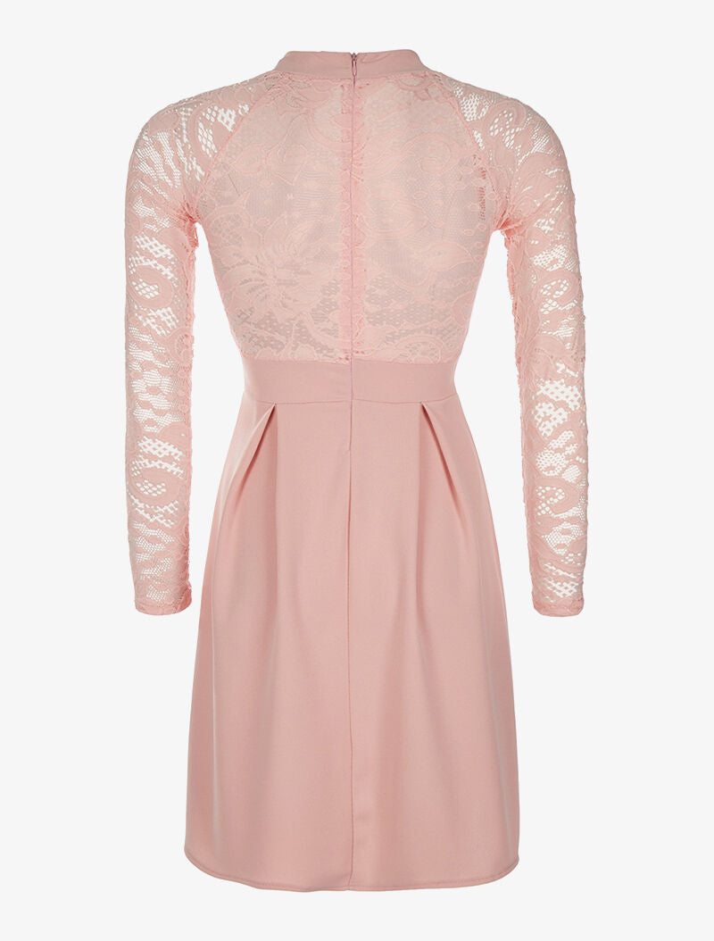 Robe bras et dos dentelle - rose - 2