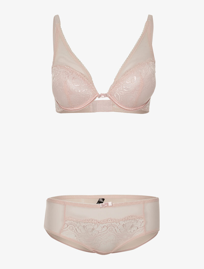 Ensemble SG et culotte avant transparent - rose - 1