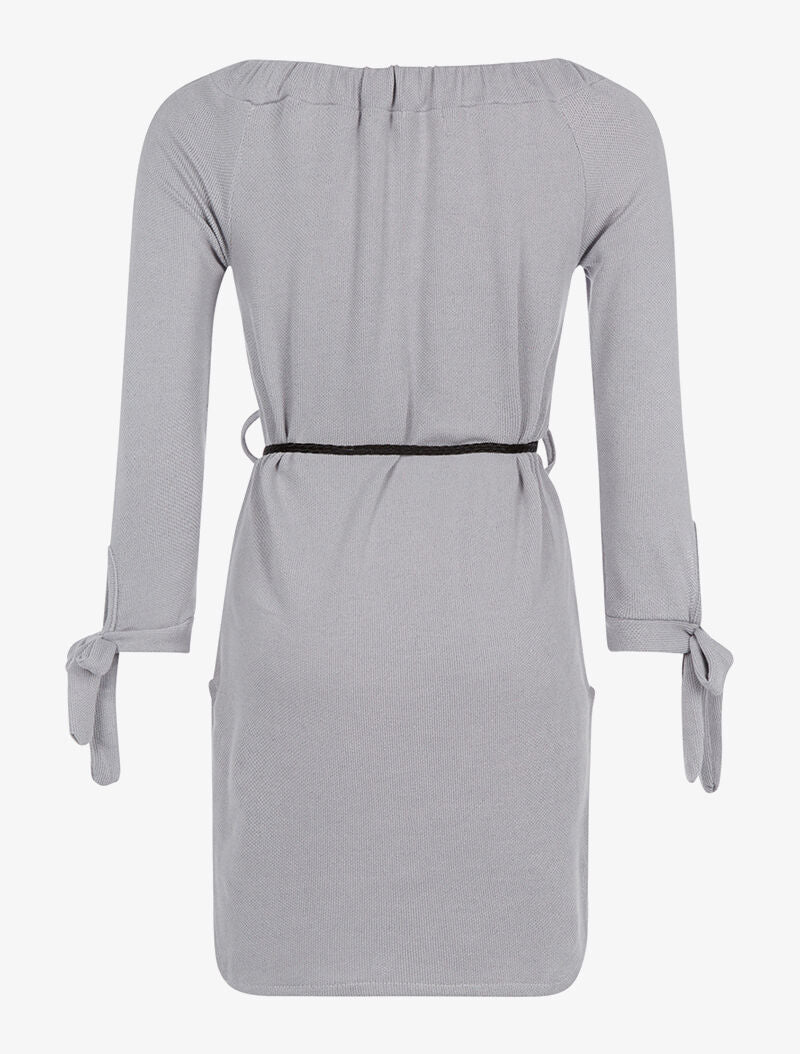Robe-pull épaules nues - gris - 2