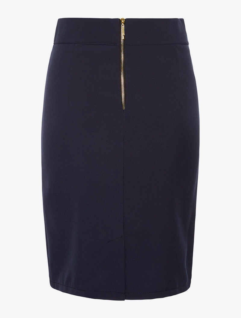 Jupe tailleur 2 plis - marine - 2