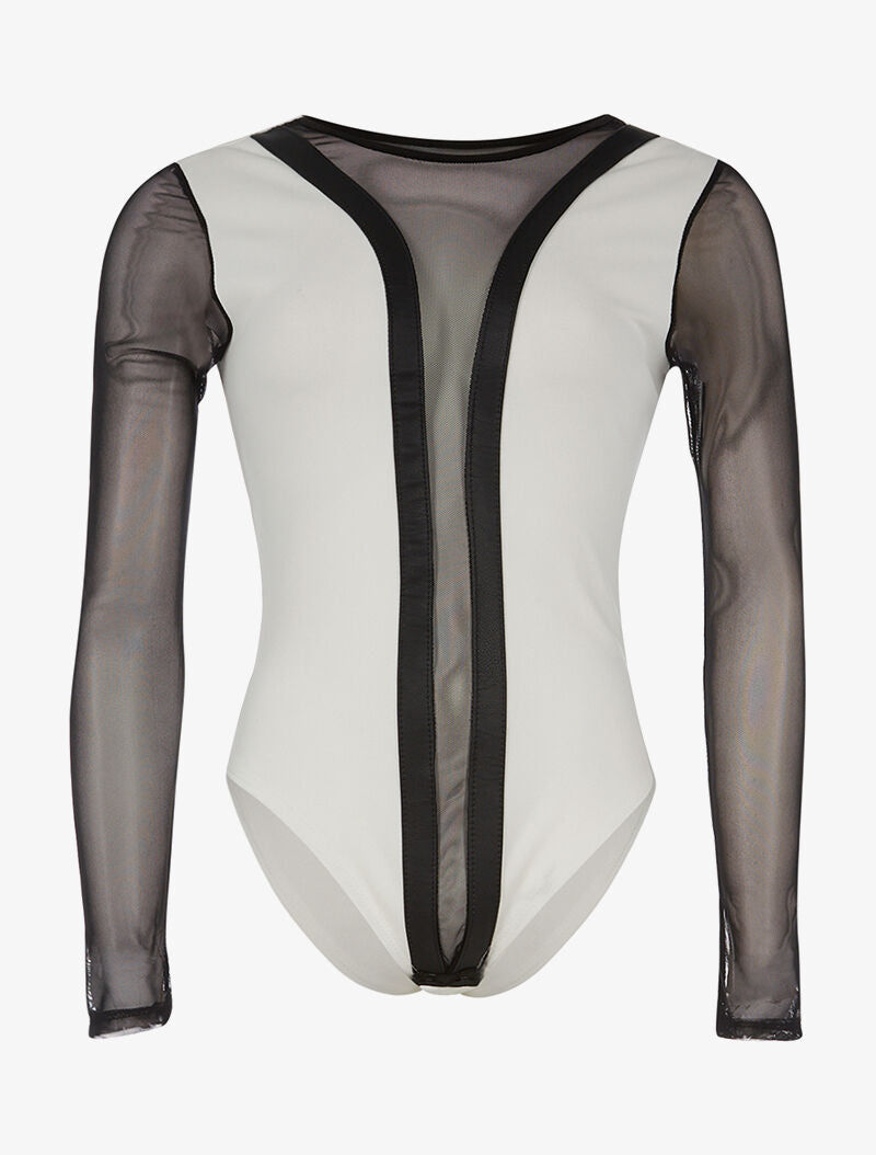 Body ligne transparente - blanc/noir - 1