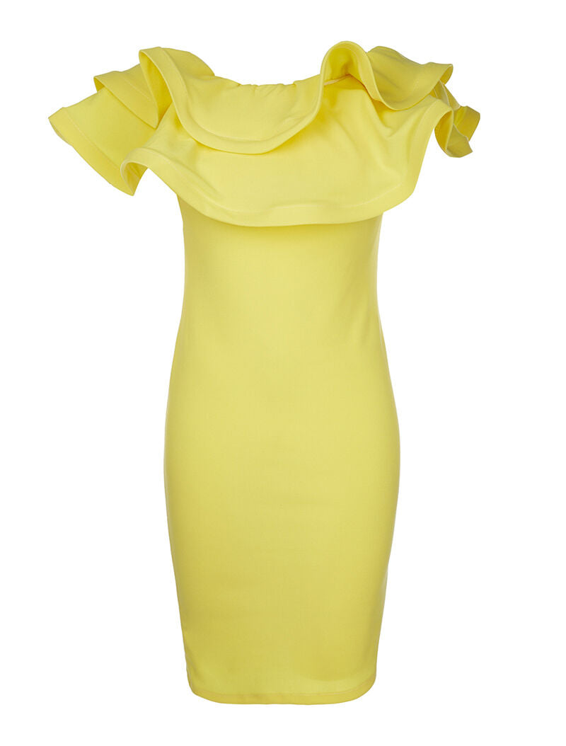 Robe grands volants - jaune - 3