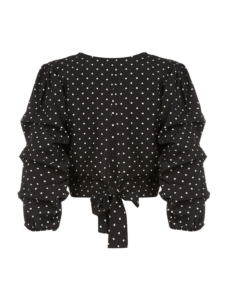 Crop top à pois - noir - 2