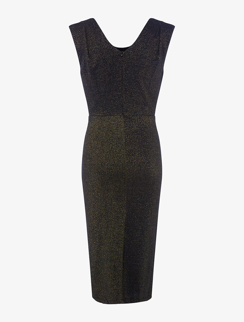 Robe mi-longue scintillante - or - 3