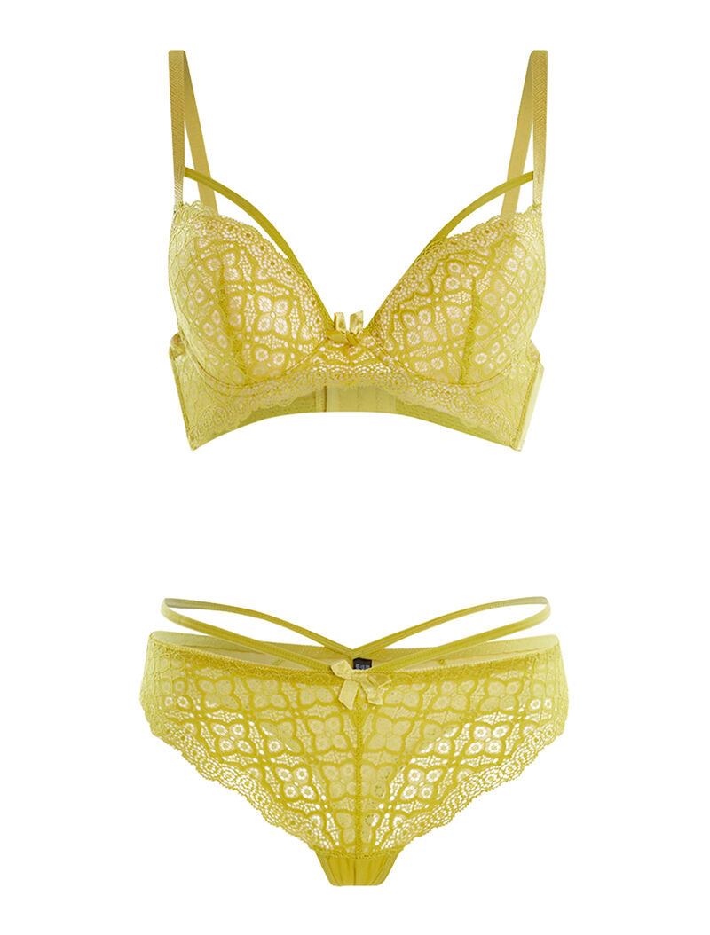 Ensemble SG et string poitrine lace - vert anis - 3