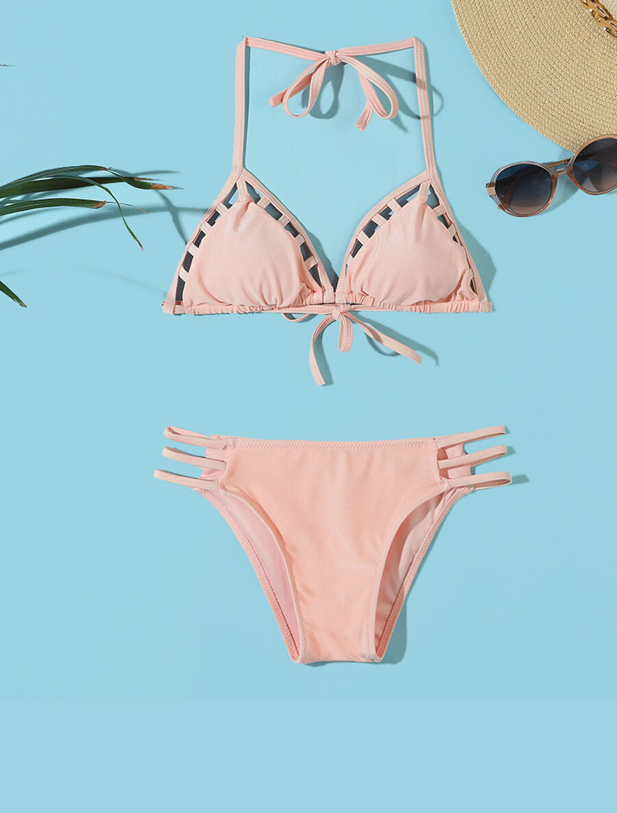 Bikini triangle uni - Rose saumon - 1