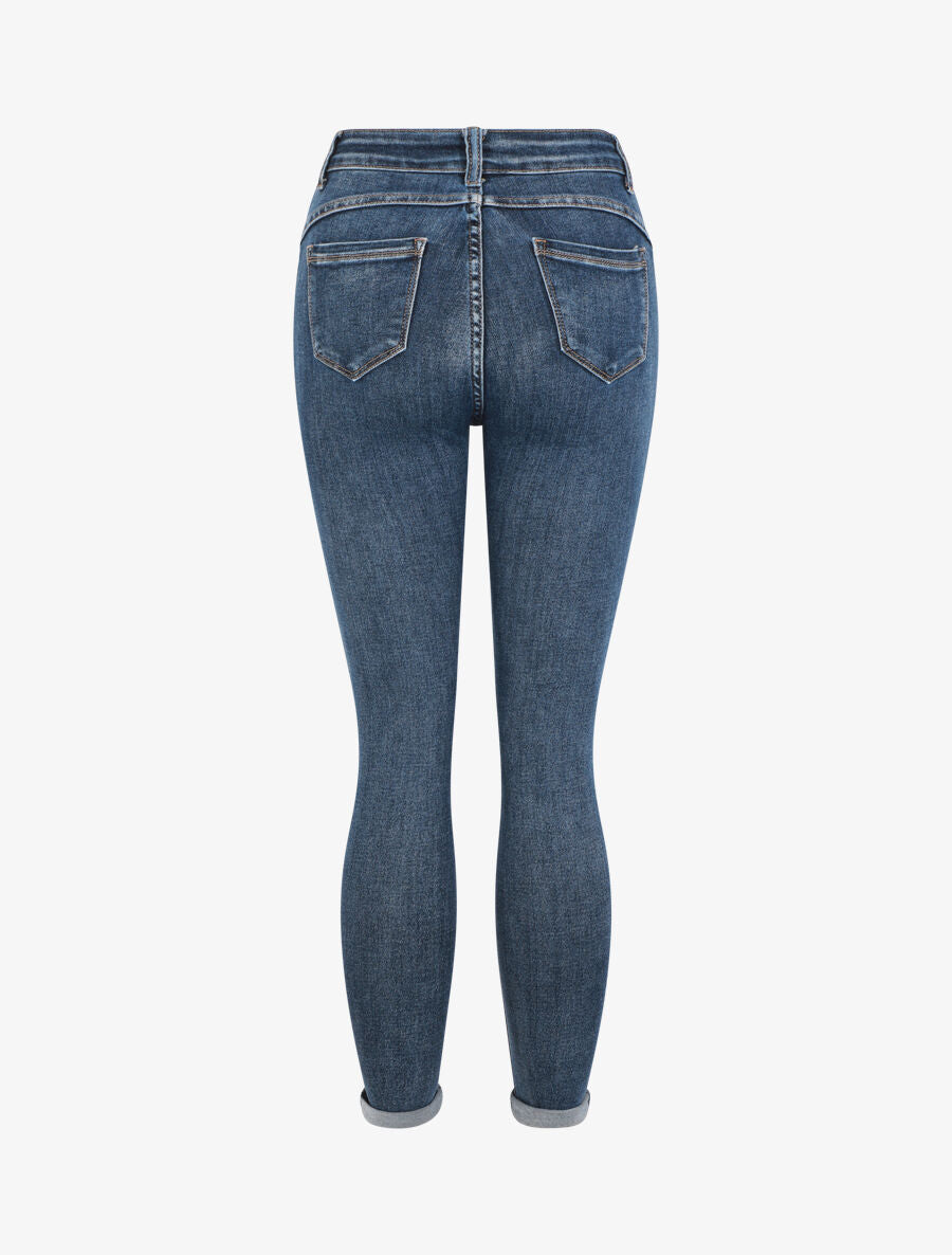 Jean classique à revers coupe skinny - Bleu - 2