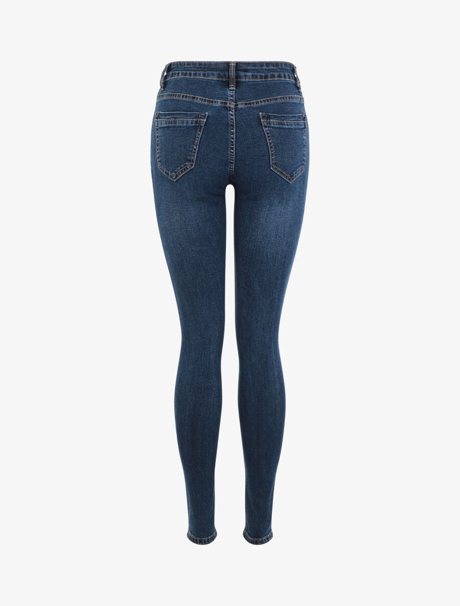 Jean skinny grande taille - Bleu - 2