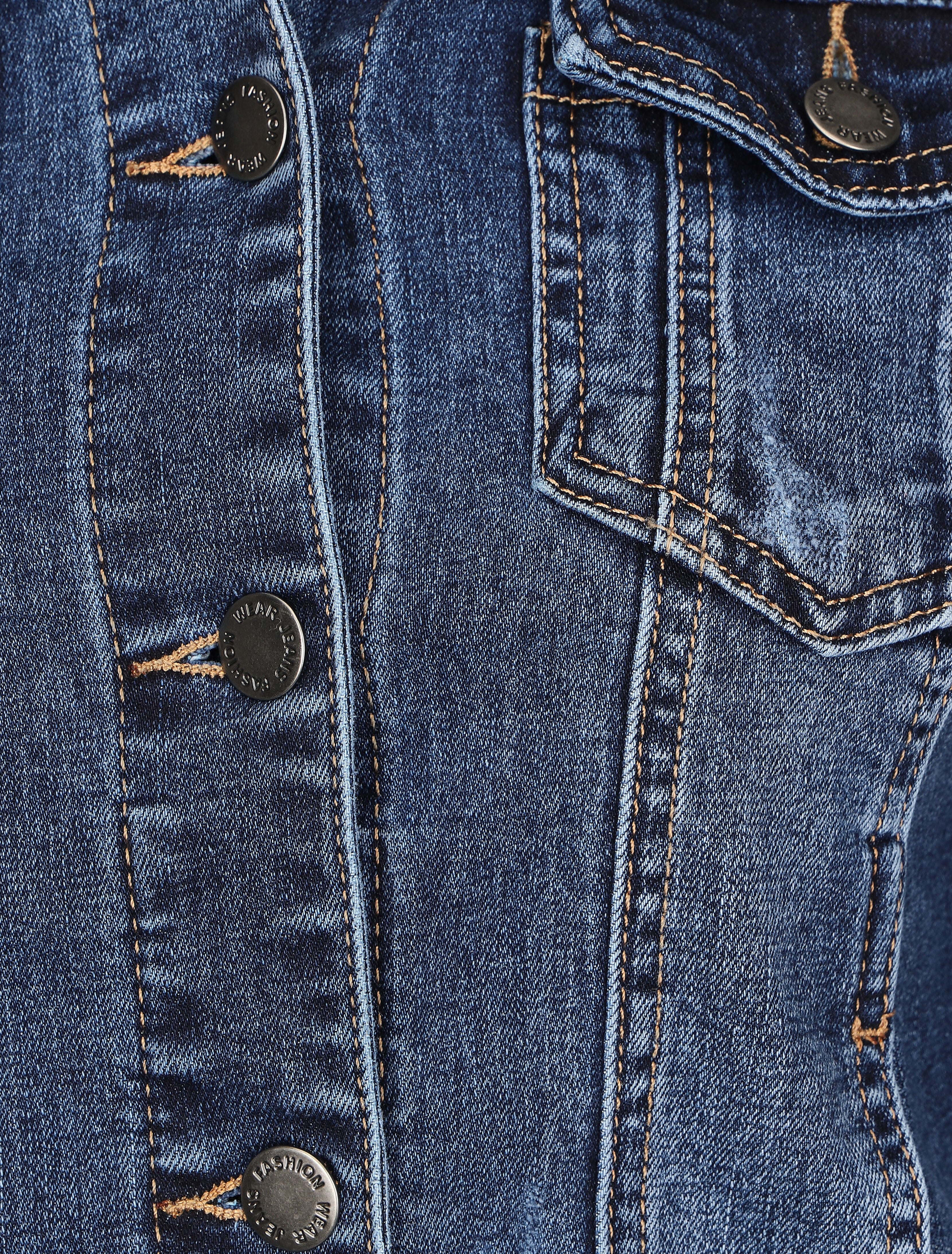 Veste en jean ajustée - Bleu - 3