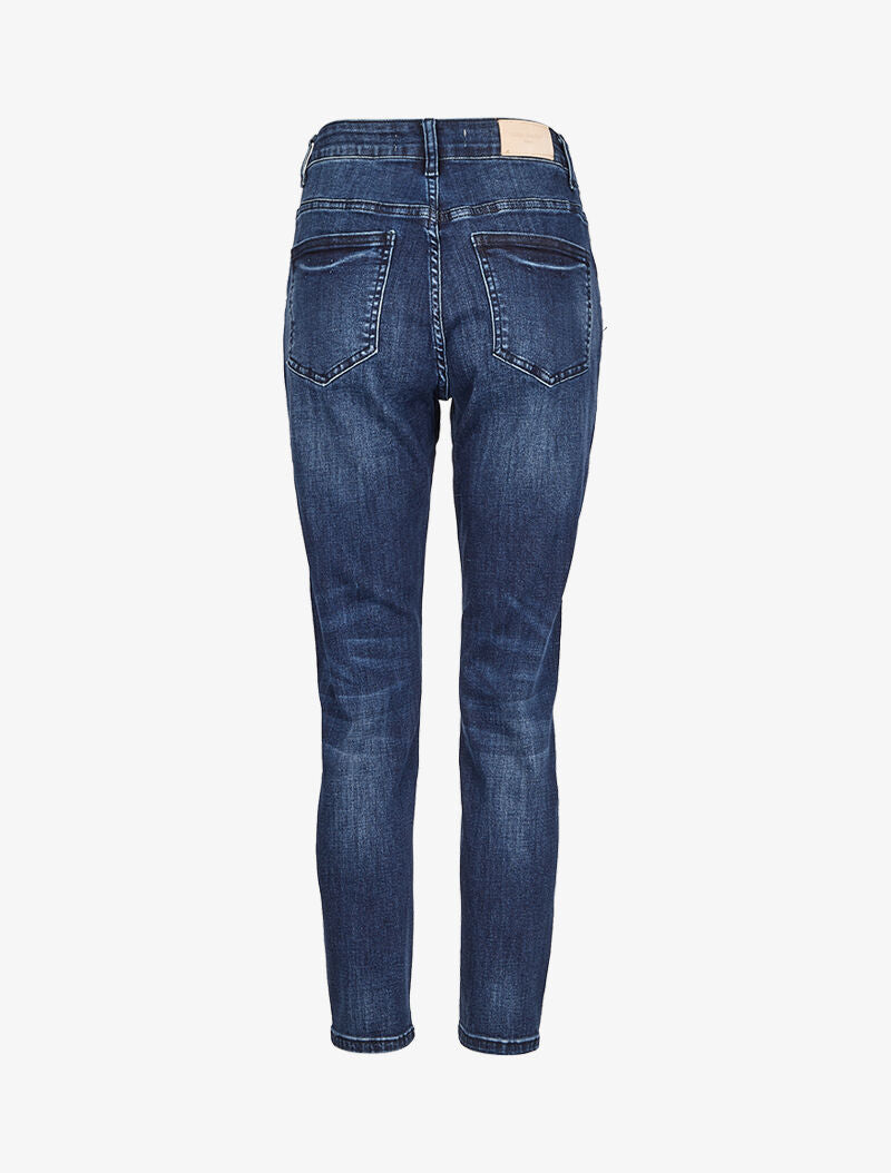 Jean boyfriend délavé - Denim foncé - 4