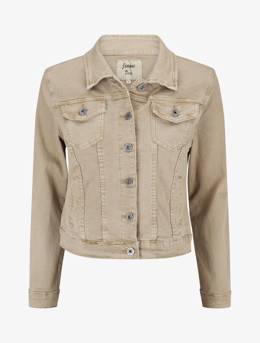 Veste unie coupe droite - Taupe - 1
